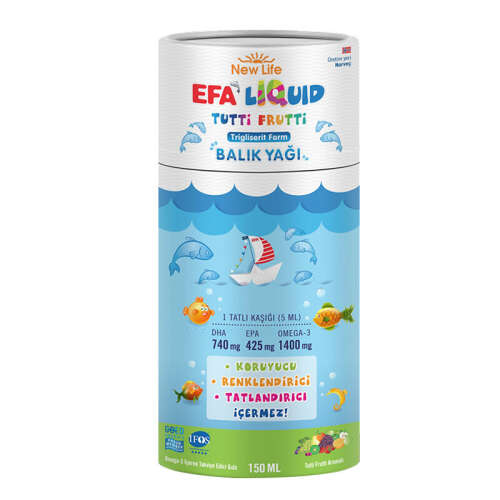 New Life Efa Liquid Balık Yağı Sıvı 150 ml - Tutti Frutti - New Life
