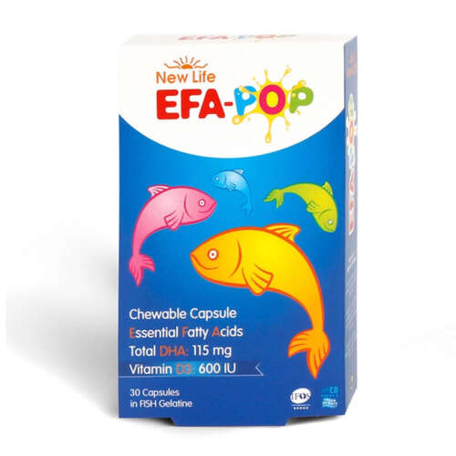 New Life EFA Pop Balık Yağı Takviye Edici Gıda 30 Çiğnenebilir Kapsül - New Life