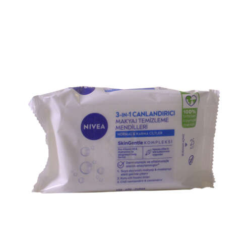 Nivea 3in1 Canlandırıcı Makyaj Temizleme Mendilleri (Normal Karma Ciltler) 25 Adet - 1