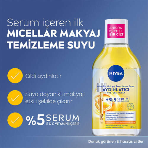 Nivea Aydınlatıcı Micellar Makyaj Temizleme Suyu 400 ml - 2