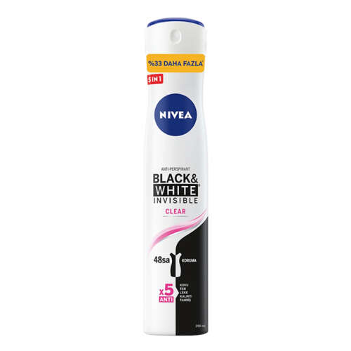 Nivea Black And White Invisible Clear Woman Deodorant 200 ml - Nivea