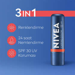 Nivea Caring Beauty Mercan SPF30 Dudak Bakım Kremi 4.8 gr - 3
