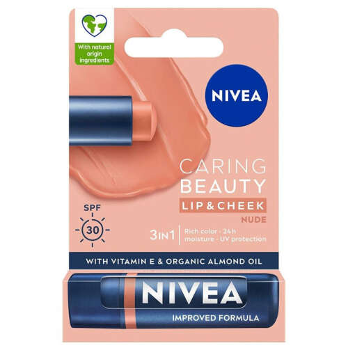 Nivea Caring Beauty Nude SPF30 Dudak Bakım Kremi 4.8 gr - Nivea