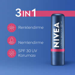 Nivea SPF30 Pembe Renkli Güneş Koruyucu Dudak Bakım Kremi 4.8 gr - 4