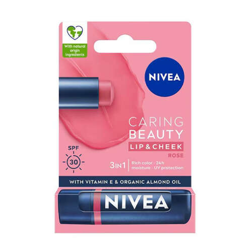 Nivea Caring Beauty Rose SPF30 Dudak Bakım Kremi 4.8 gr - 1