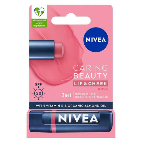 Nivea Caring Beauty Rose SPF30 Dudak Bakım Kremi 4.8 gr - Nivea