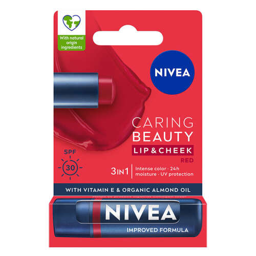 Nivea SPF30 Kırmızı Renkli Güneş Koruyucu Dudak Bakım Kremi 4.8 gr - Nivea