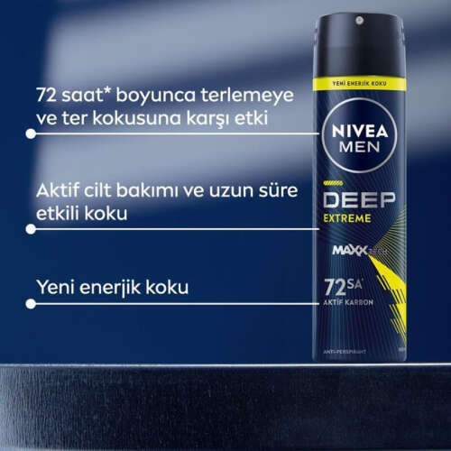 Nivea Deep Extreme Erkek Sprey Deodorant 150 ml - 3