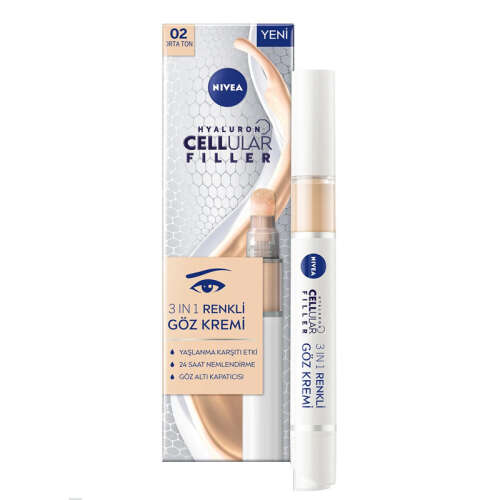 Nivea Hyaluron Cellular Filler 3in1 Renkli Göz Kremi Orta Ton 4 ml - Nivea
