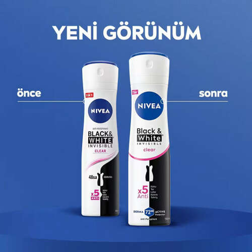 Nivea Invisible Clear Black and White Terleme Karşıtı Deodorant 150 ml - 2
