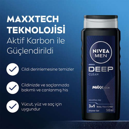 Nivea MEN Deep Dimension Duş Jeli 500 ml - 3
