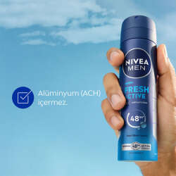 Nivea Men Erkek Sprey Deodorant Fresh Active 150 ml - Ter Kokusuna Karşı 48 Saat Koruma, Uzun Süre Ferahlık - 4