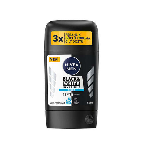 Nivea Men Invisible Black- White Fresh Stick Deodorant 50 ml - Nivea