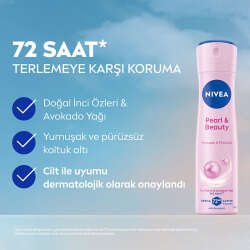 Nivea Kadın Sprey Deodorant Pearl Beauty 150 ml - 72 Saat Anti Perspirant Koruma - 3