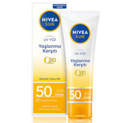 Nivea Sun SPF50 Q10 Yaşlanma ve Kırışıklık Karşıtı Nemlendirici Yüz Kremi 50 ml - 1