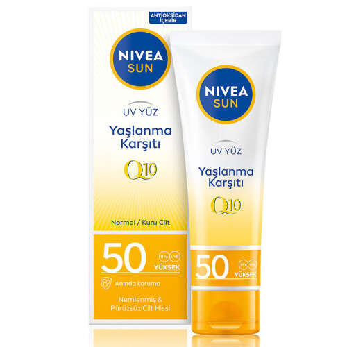 Nivea Sun SPF50 Q10 Yaşlanma ve Kırışıklık Karşıtı Nemlendirici Yüz Kremi 50 ml - Nivea