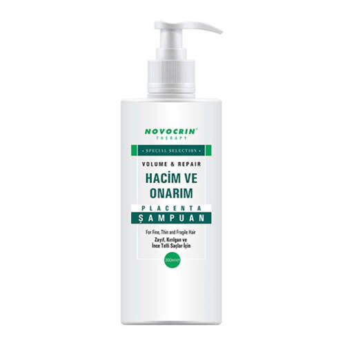 Novocrin Placenta Zayıf Kırılgan ve İnce Telli Saçlar Bakım Şampuanı 300 ml - Novocrin