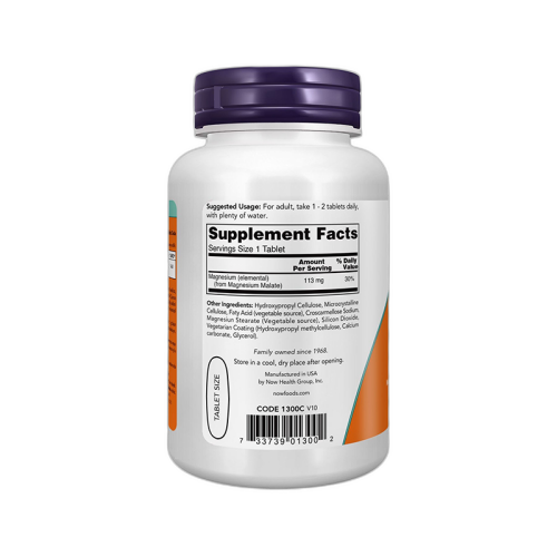 Now Magnesium Malate 180 Tablet - 3