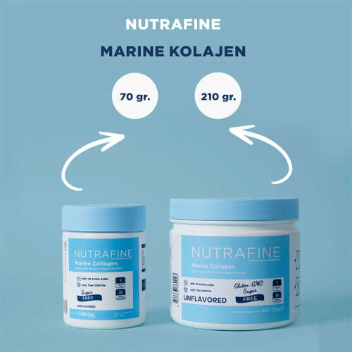 Nutrafine Marine Collagen Doğal %100 Çift Hidrolize Tip 1 Balık Kolajen Peptitler - 70 gr - 7 Günlük - 6