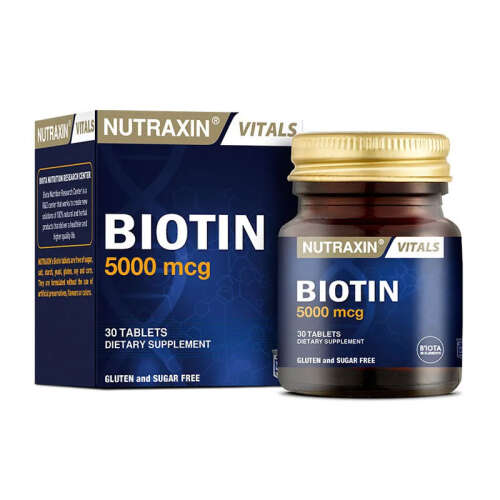 Nutraxin Biotin 5000 mcg Takviye Edici Gıda 30 Tablet - Nutraxin