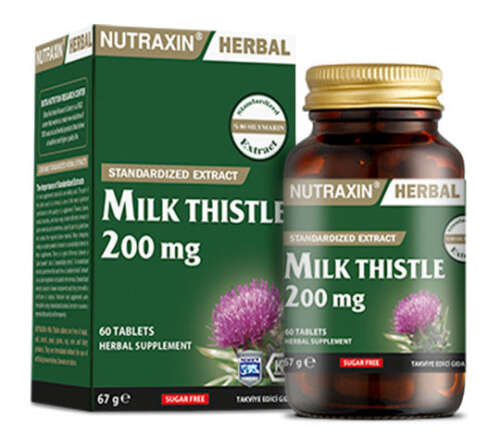 Nutraxin Herbal Milk Thistle 200mg 60 Kapsül - Nutraxin