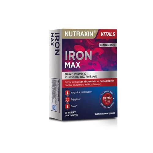 Nutraxin Iron Max Takviye Edici Gıda 30 Tablet - Nutraxin