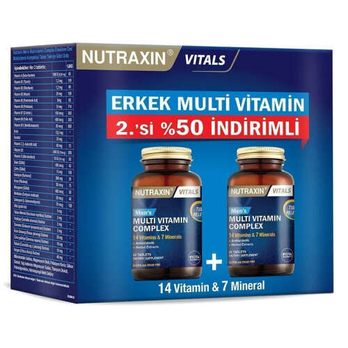 Nutraxin Mens Multi Vitamin Complex Avantaj Paket - 2. % 50 İndirimli - Nutraxin