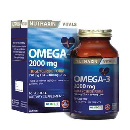 Nutraxin Omega 3 Balık Yağı 2000 mg 60 SoftGel - Nutraxin