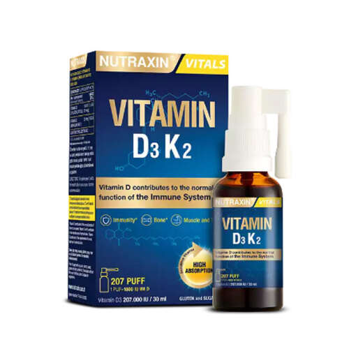 Nutraxin Vitamin D3K2 Takviye Edici Gıda 30 ml - Nutraxin