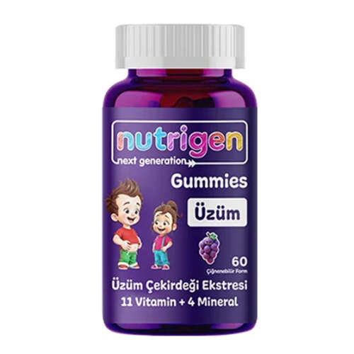 Nutrigen Gummies Üzüm Çekirdeği Ekstresi 11 Vitamin + Mineral 60 Çiğnenebilir Form - Nutrigen