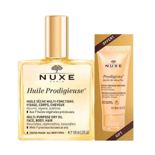 NUXE Huile Prodigieuse Çok Amaçlı Kuru Bakım Yağı 100 ml - Duş Jeli HEDİYE - Nuxe