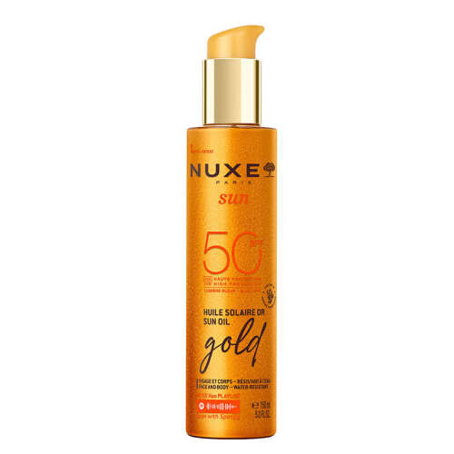Nuxe Sun - Altın Işıltılı Bronzlaştırıcı Güneş Koruyucu Yağ SPF50 150 ml - Nuxe