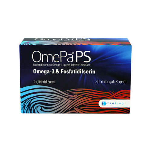 OmePa PS Fosfatidilserin ve Omega 3 İçeren Takviye Edici Gıda 30 Yumuşak Kapsül - 1
