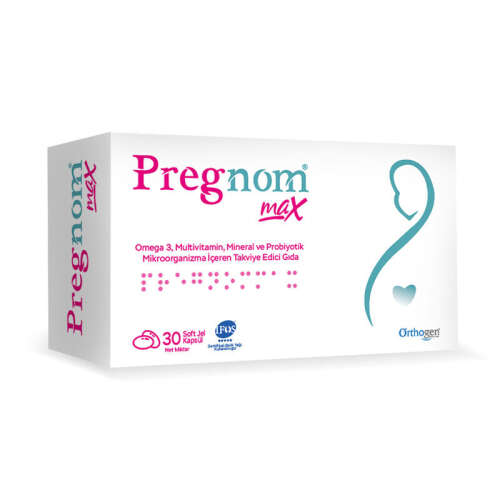 Orthogen Pregnom Max Takviye Edici Gıda 30 Yumuşak Kapsül - Orthogen