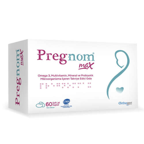 Orthogen Pregnom Max Takviye Edici Gıda 60 Yumuşak Kapsül - Orthogen