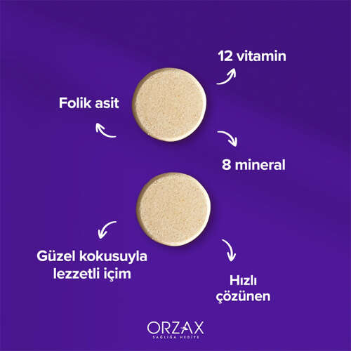 Orzax Efervit Multivitamin ve Mineral 20 Tablet - 3
