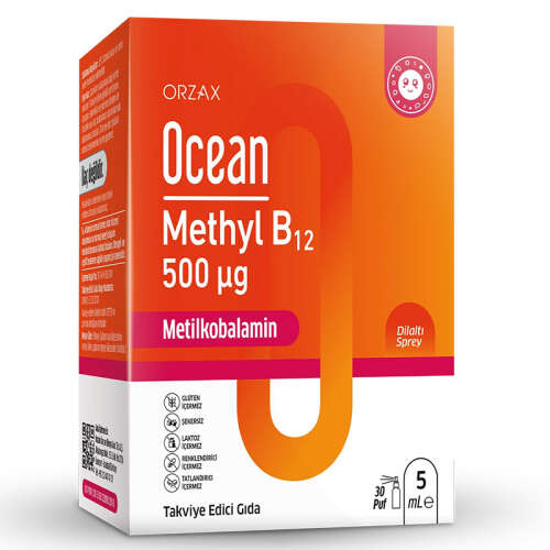 Orzax Ocean Methyl B12 Dilaltı Sprey 5 ml - 30 Doz - Orzax