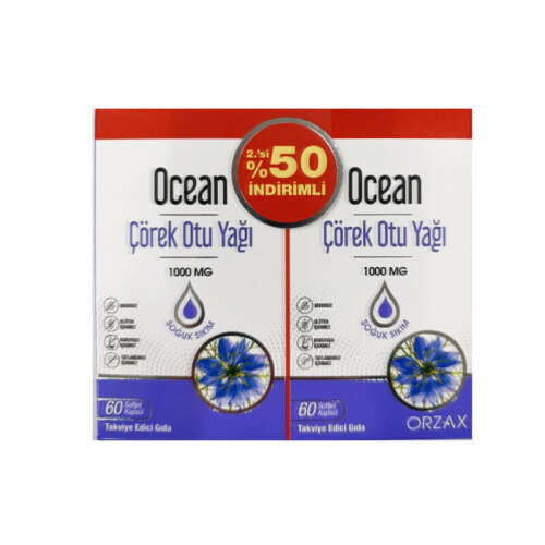 Orzax Ocean Çörek Otu Yağı 1000 mg 60 Kapsül | İkincisi %50 İNDİRİMLİ! - 1