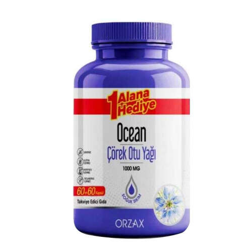Orzax Ocean Çörek Otu Yağı 1000 mg 60 Kapsül x 2 Adet - Orzax