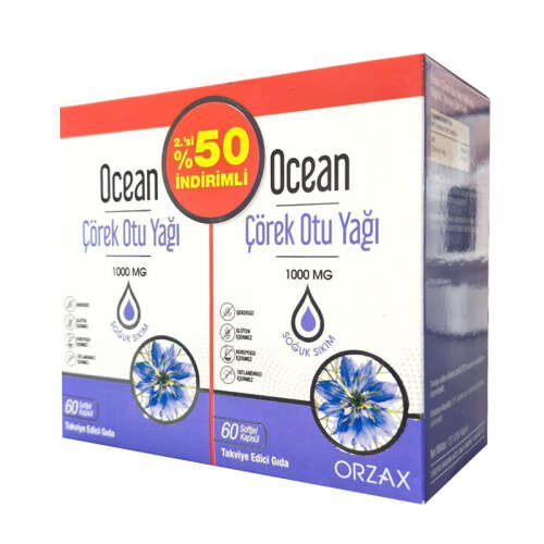 Orzax Ocena Çörek Otu Yağı 2 X 60 Yumuşak Kapsül 2.si %50 İNDİRİMLİ - Orzax