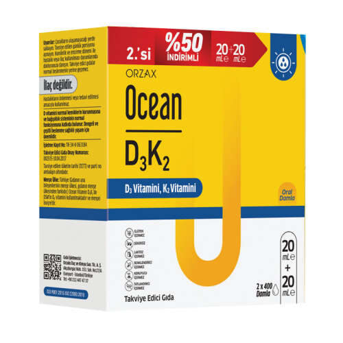 Orzax Ocean D3K2 Damla 20 ml 2 li Paket - 1