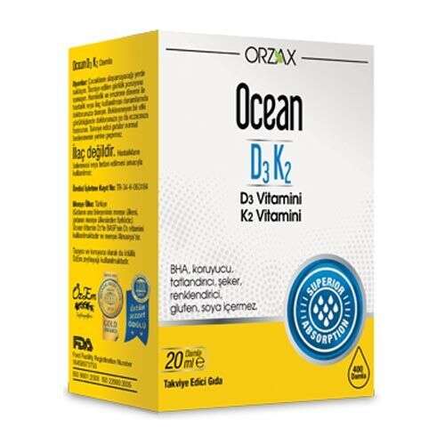 Orzax Ocean D3K2 Vitamin Damla 20 ml - Orzax