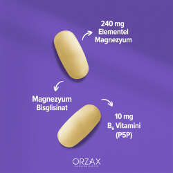 Orzax Ocean ExtraMag Magnezyum Bisglisinat + P5P Takviye Edici Gıda 60 Tablet - 2