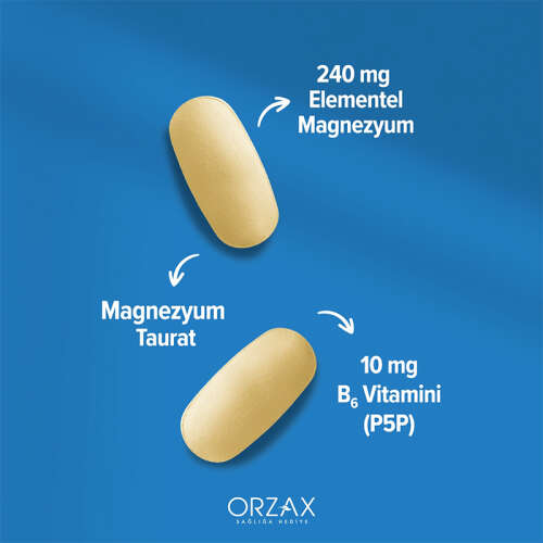 Orzax Ocean ExtraMag Magnezyum Taurat+P5P Takviye Edici Gıda 60 Tablet - 3