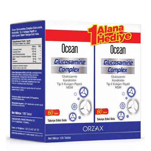 Orzax Ocean Glucosamine Complex 1 Alana 1 Hediye Takviye Edici Gıda 120 Tablet - Orzax