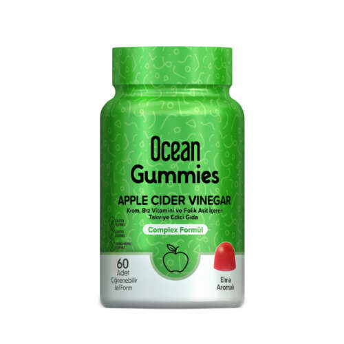 Orzax Ocean Gummies Apple Cider Vinegar Takviye Edici Gıda 60 Adet Çiğnenebilir Form - Orzax
