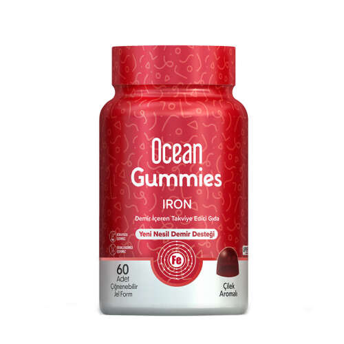 Orzax Ocean Gummies Iron Demir İçeren Takviye Edici Gıda 60 Adet Çİğnenebilir Jel Form - Orzax