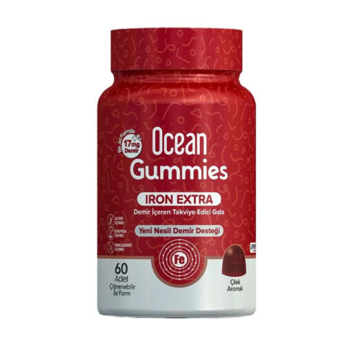Orzax Ocean Gummies Iron Extra Demir İçeren Takviye Edici Gıda 60 Adet Çİğnenebilir Jel Form - Orzax