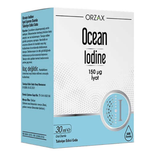 Orzax Ocean Iodine 150 μg İyot Takviye Edici Gıda 30 ml - Orzax