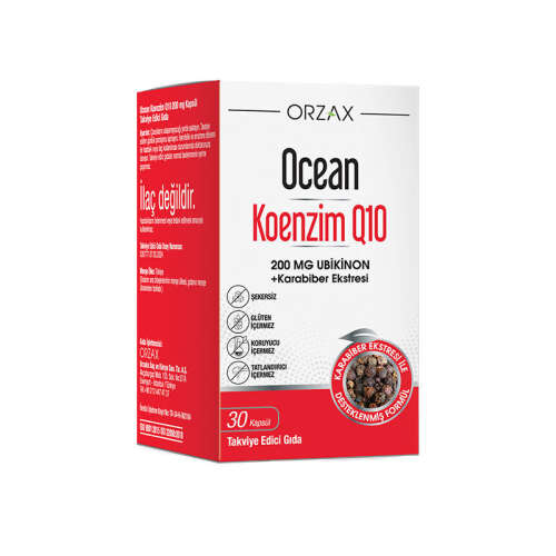 Orzax Ocean Koenzim Q10 200 mg Ubikinon 30 Kapsül - Orzax